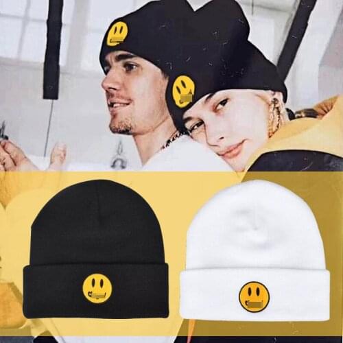 Hot style hat European star smiley face knitting hat autumn winter men and women warm woolen hat