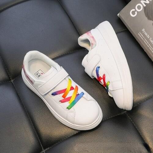 2021 Kids Boys Shoes Girls Sneakers Kids Leather White Shoes School Students Casual Flexible Soles Fashion Toddler Shoes