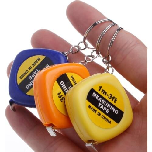 Easy Retractable Ruler Tape Measure Mini Portable Pull Ruler Keychain 1m/3ft