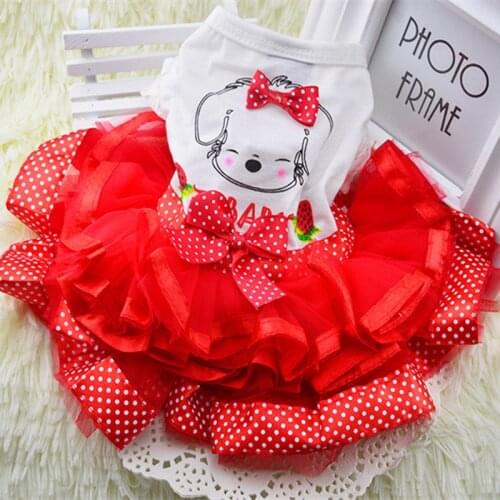 Cute Dog Clothes for Small Dogs Wedding Dress Skirt Summer Luxury Princess Pet Clothes Fruit Design 11AY22QS2