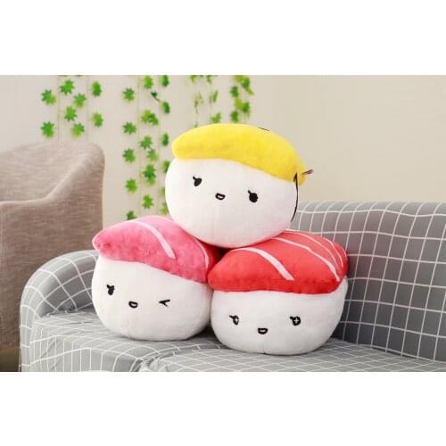 Kawaii Pillow Japan Sushi Shape Plush Toys Stuffed Soft Sofa Cushion Creative Simulation Food Doll Gift for Girls Kid Girls Gift