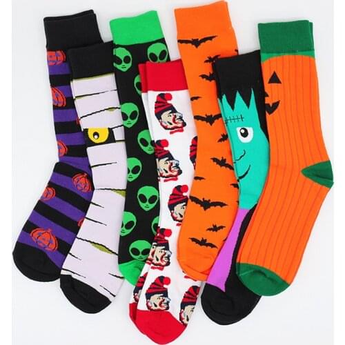 Anime Bats Pumpkin clown socks fashion funny men women sock comfort happy colorful stitching cotton crew socks