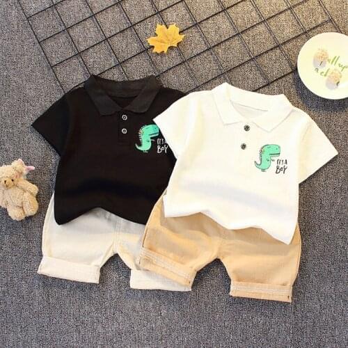 Fashion Baby Boy Clothes Set Summer Casual Kids Outfits Dinosaur Print Short sleeve T-shirt Shorts Toddler Clothing Suit 2Pcs