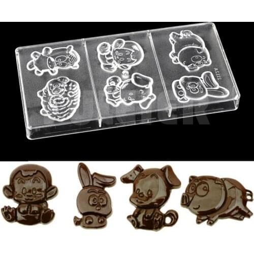 Cartoon shape confectionery chocolate molds,pastry supplies baking dish polycarbonate chocolate mold making pastry candy tools