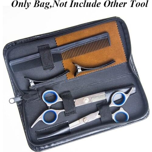 Professional Salon PU Leather Haircut Scissors Bag Kit Set Zipper Portable Pouch Box Hairdressing Hairstyling Scissors Tool Case