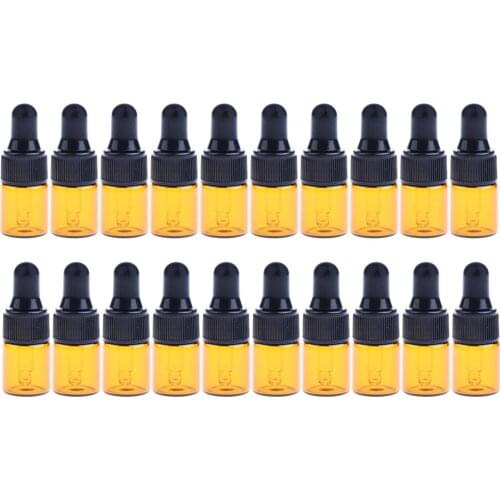 Bulk Lot of 20 Pieces Mini Refillable Glass Dropper Bottle Essential Oils