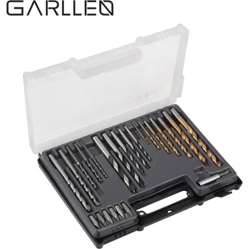 GARLLEN 24pcs Drill Bit and Screwdriver Bit Set Multi Purpose Drill Bit Set For Masonry Wood Metal Plastics Fits All Power Tool
