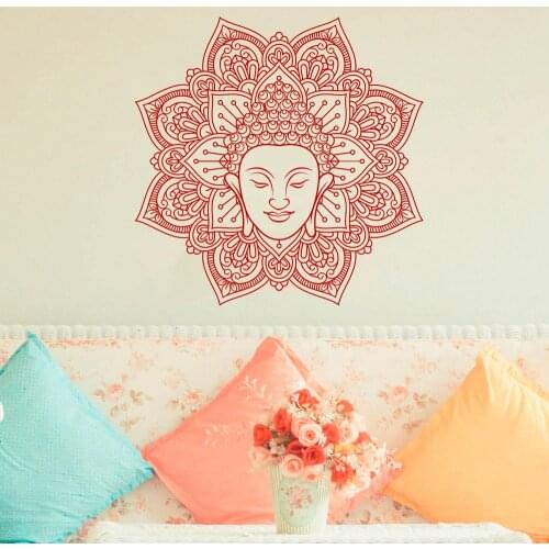 Mandala Wall Sticker Ritual Object Bohemian Wall Decals Removable Mandala Flower Wallpaper Home Decoration Accessaries AY059