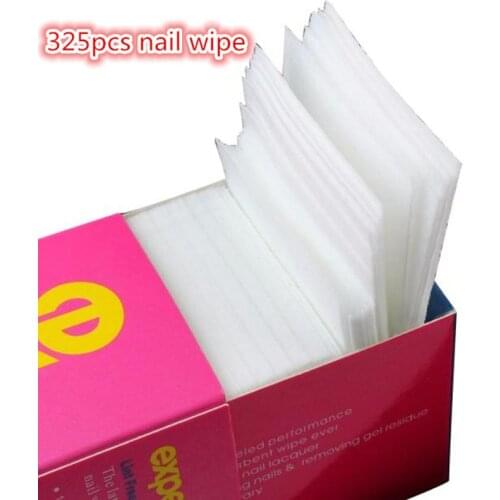 New 325pcs=1Box Lint Nail Art Gel Polish Remover Cotton Pad Nail wipe Fingernail clean cloth For Nail polish D40