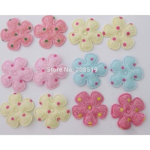 PA0074 Headwear jewelry ornament patches Mix colors 120pcs 1" Sunflower shape DIY Decorative Padded Felt