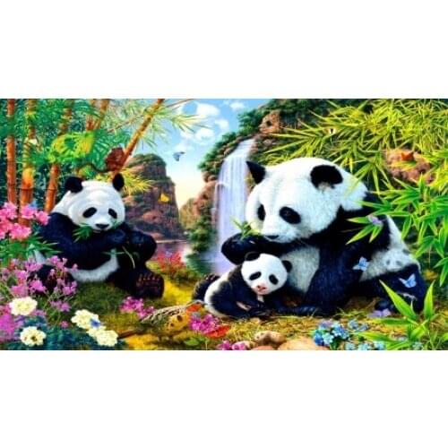 Panda Family Diy Diamond Painting Craft Accessories Cross Stitch Thorn To Draw Needlework Diamond Embroidery