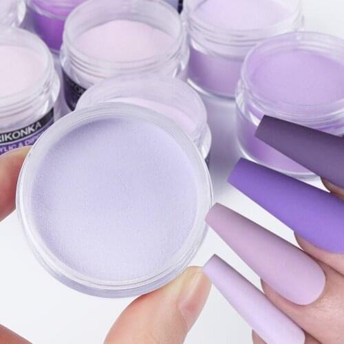15g Pink Purple Acrylic Powder For Nail Charms Extension Carving Nail Design Dipping Powder Bulk Fine Pigment Dust Nail Supplies