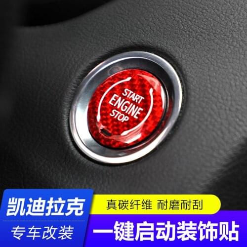 Real carbon fieber Start Stop Engine Push Button DecorationInteriorRing Ignition Key Hole For Cadillac XT5 SRX XT4 CT6 XT6 XTS
