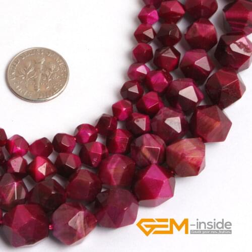 Pink Tigers Eye Faceted Polygonal Round Beads For Jewelry Making Strand 15" DIY Bracelet Necklace Jewelry Beads Wholesale