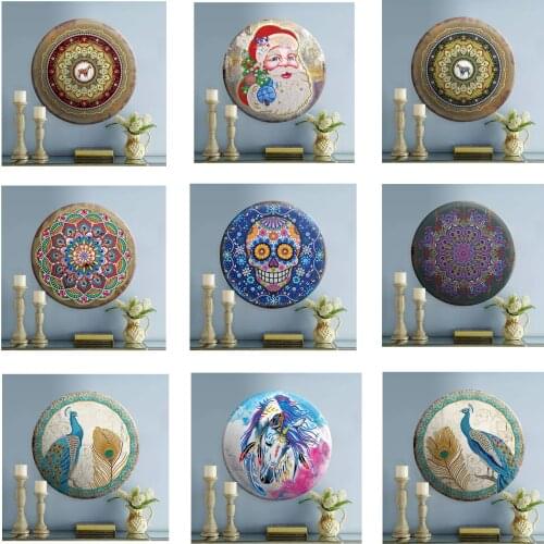 Shirliben New Design Tin Diamond Painting 5d Drill Animal Skull Unicorn Diamond Mosaic Tin Decoration Painting