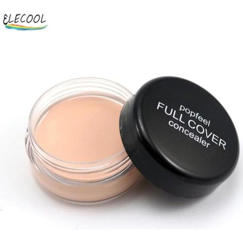 ELECOOL Makeup Concealer Foundation Cream Face Base Cosmetic Ultra-long-lasting Deep Complexion Acne Mark Cover Spots Moisturiz
