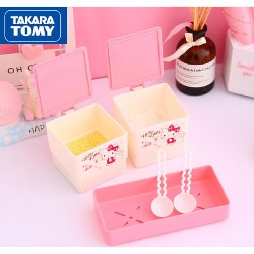 TAKARA TOMY Fashion Salt MSG Sugar Seasoning Box Simple Cartoon Cute Hello Kitty Home Kitchen Seasoning Jar