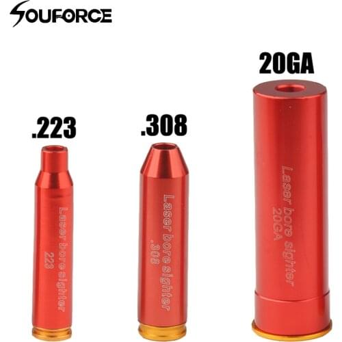 Tactical Red Dot Bore Sight CAL.223/20GA/.308 BoreSighter Caliber Cartridge Laser Pointer Sight Collimator Hunting