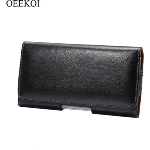 OEEKOI Genuine Leather Belt Clip Lichee Pattern Vertical Pouch Cover Case for Phicomm i813w/i813/P680L/C1230L