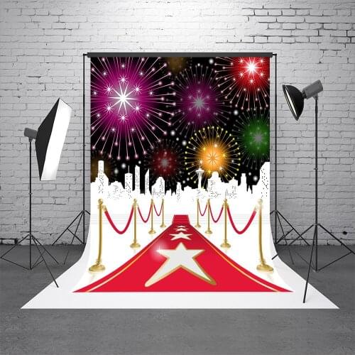 VinylBDS Red Stage Photo Background Photography Backdrop Carpet Aperture Backgrounds For Photo Studio Fireworks Backdrop