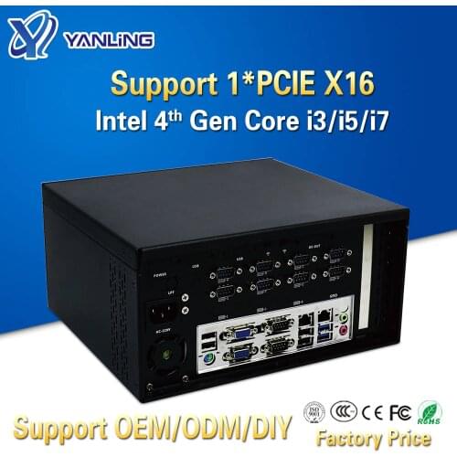 Yanling New Intel Core I3 4160 I5 4460 I7 4770 Industrial Desktop Mini PC With Fan Support Nvidia Discrete Graphics and PCIE X16