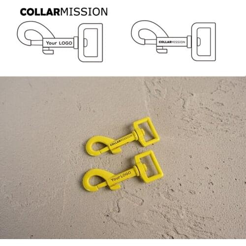 Yellow colored baking paint dog clip durable and strong swivel hook We provide laser engraving service customize LOGO CPK20Y