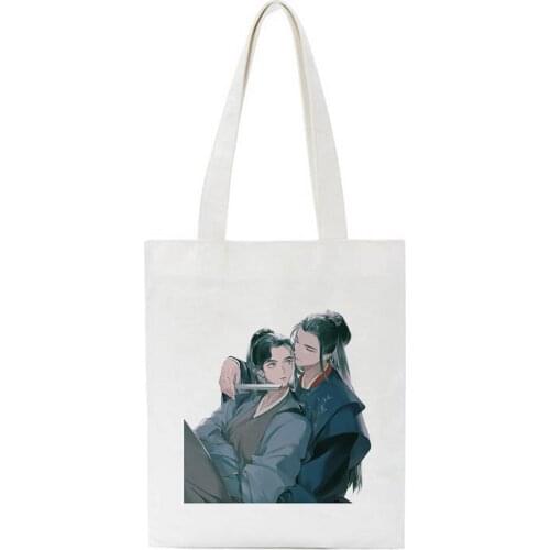 Comic Animation Character Girls Printing HandBag Travel Women Simple Package Eco Bags Canvas Bag Gift Reusable Shopper Tote Bag