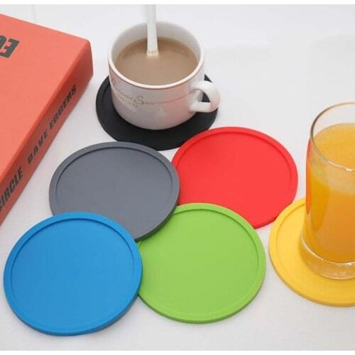 1pc Round 10cm Thick Silicone Coaster Heat Insulation Non-slip Coaster Waterproof Silicone