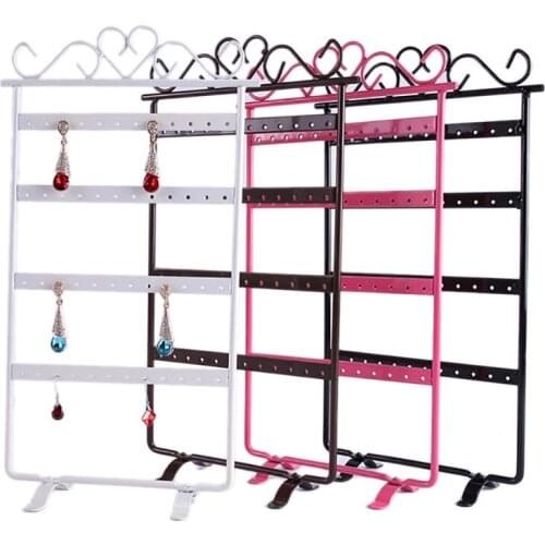 1 Pc Metal 48 Holes Earring Rack Ear Studs Stand Wall Frame Earring Storage Jewelry Organizer Black White 16.5*31cm