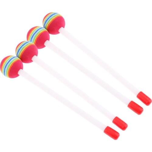 2 Pairs of Knock Drum Sticks Hand Drum Drumsticks Plastic Beaters Mallets 21cm