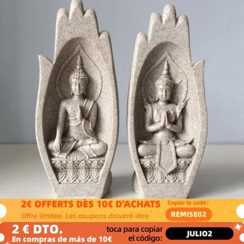 2Pcs Hands Sculptures Buddha Statue Monk Figurine Tathagata India Modern Yoga Nordic Home Decor Office Decoration Accessories