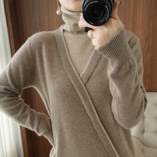 2021Autumn winter New Womens 100% Cashmere Sweater Fashion Loose Large Size pullover Female Knitted Wool Sweater