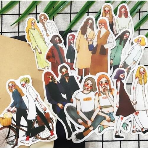 25pcs/lot Kawaii Stationery Stickers Fashion girls sister DIY Craft Scrapbooking Album Junk Journal Happy Planner Diary Stickers