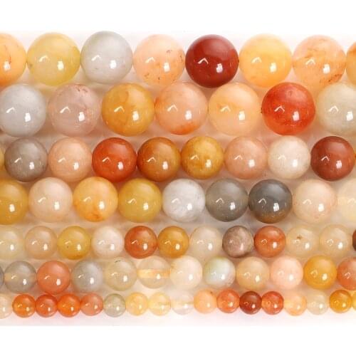 4/6/8/10/12mm Round Natural Stone Beads For Jewelry Making DIY Golden Jades Loose Spacer Beads Charm Bracelet Necklace Handmade