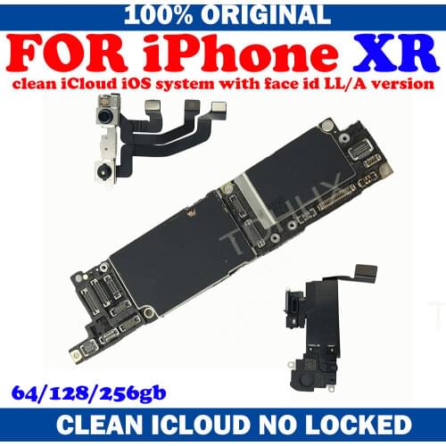 Original Unlocked Motherboard Clean iCloud For IPhone XR Logic Board Mainboard 4G Lte Network NO ID Locked