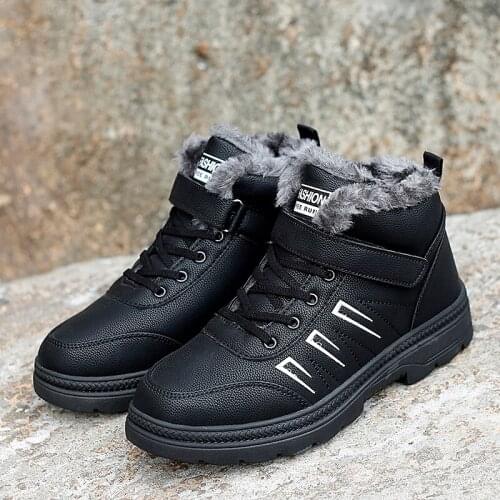 Mens Boots Mens Winter Shoes Fashion Snow Boots Shoes Winter Sports Shoes Ankle Mens Shoes Winter Boots Black Footwear