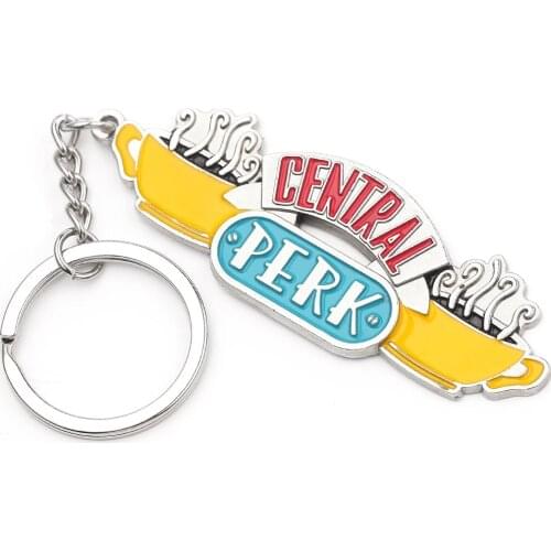 American TV show Friends Keychain Central Perk Coffee Time Pendant Key Chain For Best Friend Car Keyring llavero Jewelry Gifts