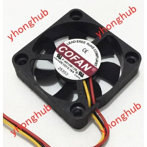 COFAN F-4010M12B Server Cooling Fan DC12V 0.16A 40x40x10mm 3-wire