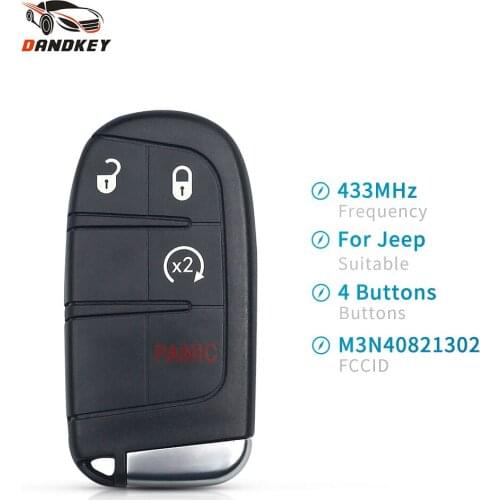 Dandkey Smart Remote Key M3N40821302 Fob 433MHz 5 Buttons Keyless For Jeep Grand Cherokee 2013 2014 2015 2016 2017 2018 Uncut