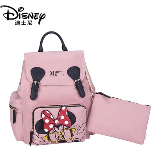 Disney 2pcs/set Diaper Bag Backpack Large Capacity Baby Bag Nappy Bag for Baby Care Travel Backpack Nursing Handbag