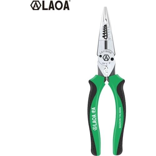 LAOA 6 in 1 Electric Pliers Needle-nosed Plier Multi-purpose Wire Stripper Multifunctional Crimper Made in Taiwan