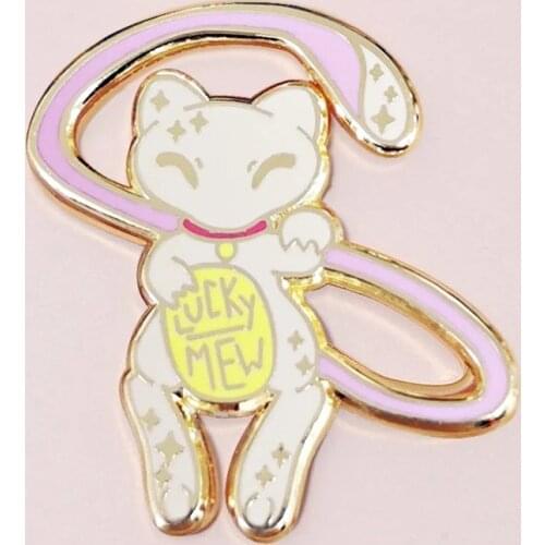 Lucky Mew Maneki Neko Lucky Cat Enamel Pins Cute Cartoon Lapel Pin Jacket Jeans Badge Brooch Fashion Accessories