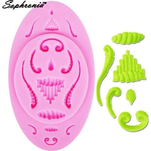 Sophronia European Fondant Retro Relief Silicone Lace Mold Gumpaste Chocolate Clay Candy Mold Cake Border Decorating Tools M702
