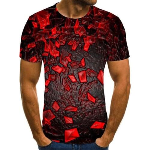 Mens 3D graphic T-shirt Casual oversized T-shirt printing sweat-absorbent retro shirt Fun 3D printing summer T-shirt 2021