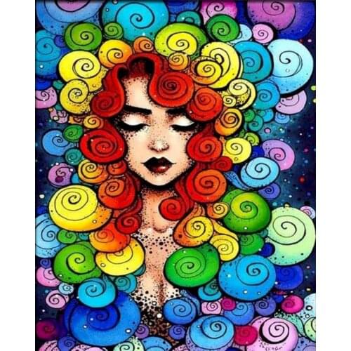 GATYZTORY Frame Painting By Numbers Colored Hair Woman Figure Paint By Numbers Wall Art Picture Diy Gift Home Wall Decor