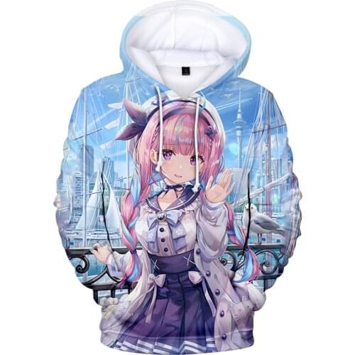HOLOLIVE VTuber minato aqua Hoodie 3D Fashion Coats Winer 3D Hoodies Sportswear Youthful Kawaii Child Women Men Sweatshirts
