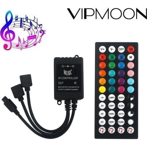 40 key IR Music LED Controller Infrared Music LED Sound Sensor Remote Controller 2-Ways For 5630 5050 3528 RGB LED Strip Light