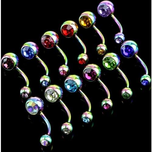 1Pcs Belly Button Rings Crystal Surgical Steel Body Jewelry Belly Piercing Rings Sex Real Navel Piercing Ombligo Pircing