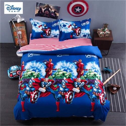 Disney marvel comforter bedding set queen size 3d bed linens 100% cotton kids bedroom decor twin full single size bed set 3/4pcs
