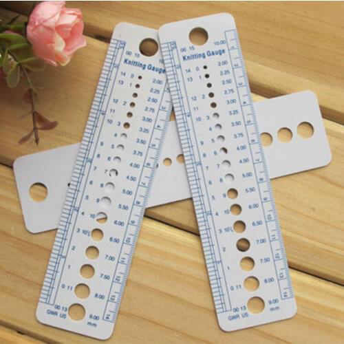 Ruler UK US Canada Sizes Knitting Accessories Needle Gauge Inch Sewing Ruler Tool CM 2-10mm Size Measure Sewing Tools G